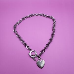 Classic Heart Shaped Chunky Chain Bracelet Toggle Clasp Y2K